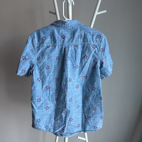 🧡 3/$15 - Cat & Jack Star Boys Button - Up Size Small 6/7 - Picture 6 of 7